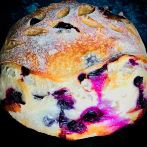 Blueberry Lemon Sourdough with Lemon Glaze